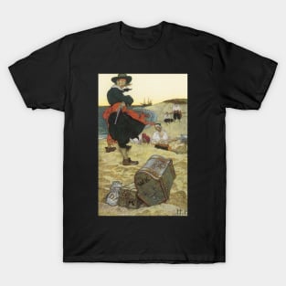 Pirate William Kidd Burying Treasure by Howard Pyle T-Shirt